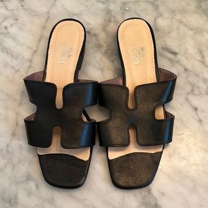 Vero Cuoio black leather sandles Positano 41
